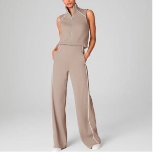 *VIRAL* SPANX Tan Jumpsuit with White Trim